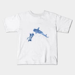 Scuba divers, whale Kids T-Shirt